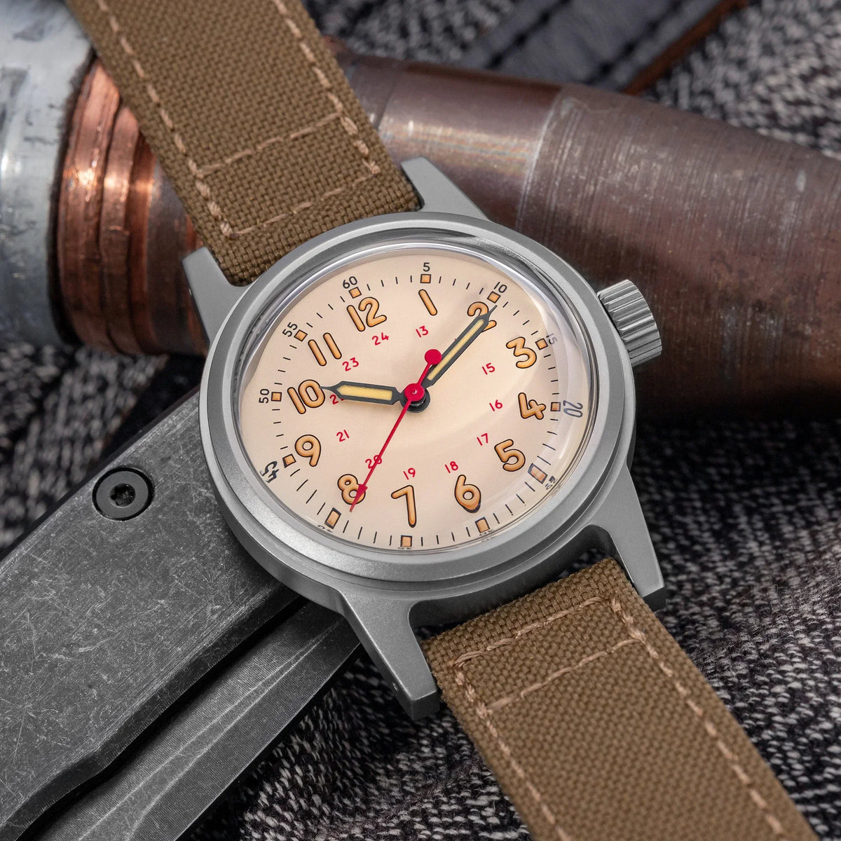 THORN Retro vojenské hodinky 36 mm s strojkem NH35A SHY-043 Sportovní hodinky Unisex Pánské a dámské Luxusní