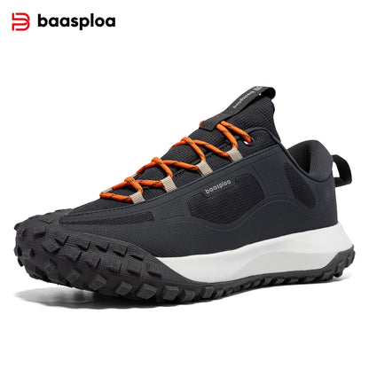 Baasploa vandringsskor för män – bekväma, mjuka, vattentäta, slitstarka, halkfria trekking-sneakers för utomhusbruk och klättring