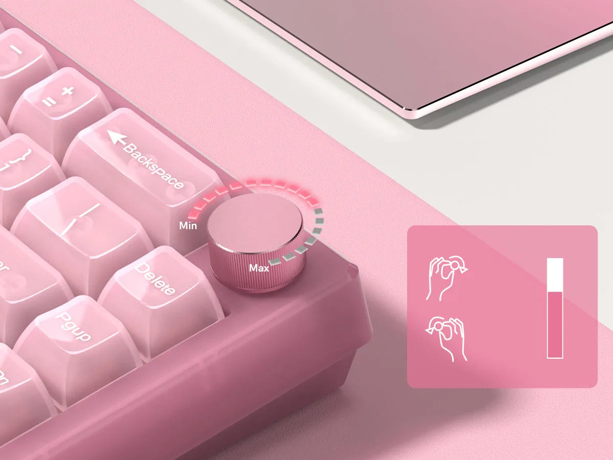 Womier VK66 PRO Pink Hot Swap Gaming Keyboard Gasket Mount RGB Gamer Keyboard Wired QMK/VIA Mechanical Keyboard for Win Mac PC