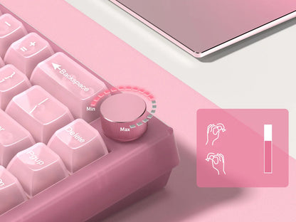 Womier VK66 PRO Pink Hot Swap Gaming Keyboard Gasket Mount RGB Gamer Keyboard Wired QMK/VIA Mechanical Keyboard for Win Mac PC
