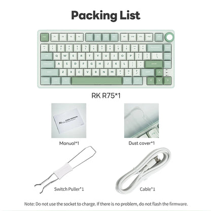 Royal Kludge RK R75 Brazilian Mechanical Keyboard Gasket Wired Gamer Keyboard  Hot-swappable 80 Keys RGB Backlit MDA PBT Keycaps