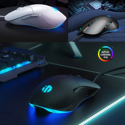 INPHIC B2 USB Wired Mouse, Silent Office Gaming Mouse for PC and Laptops