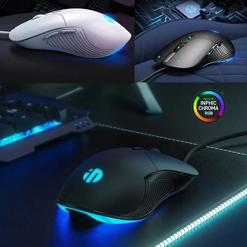 INPHIC B1 USB Wired Mouse, Silent Office Gaming Mouse for PC and Laptops