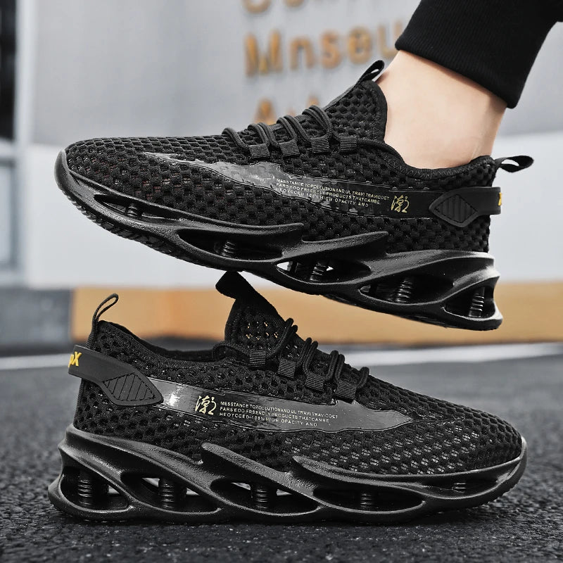 Sommer-sneakers til mænd i mesh, åndbare løbe- og tennissko til udendørs sport, Tenis Masculino, hvide casual vandresko, størrelse