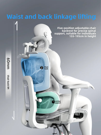 Ergonomic Office Chair Comfortable Long Sitting Home Gaming Computer Recliner Nap Chair Adjustable Height Lumbar Support Swivel