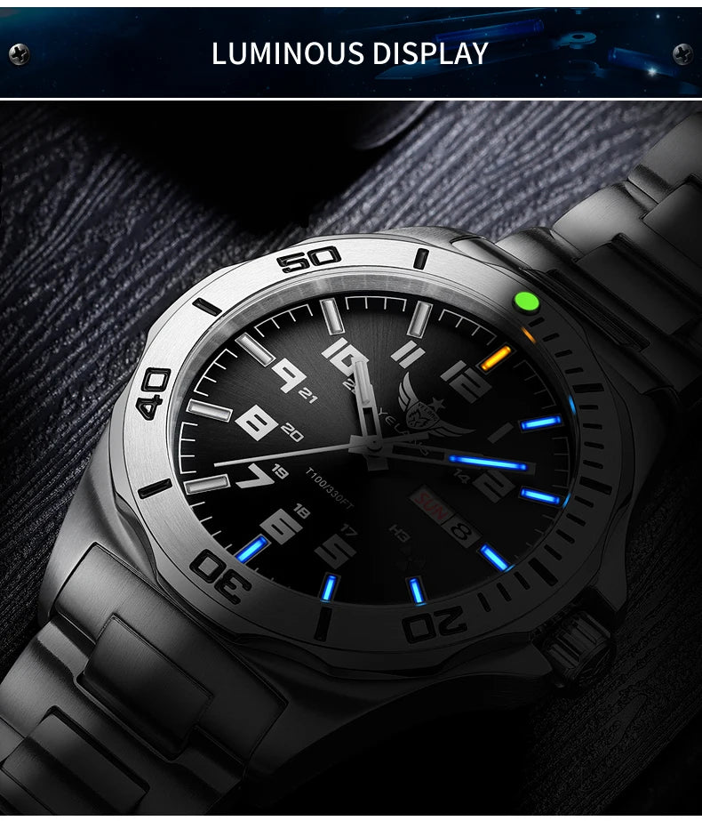 YELANG V1019 Men's Luminous Watch 44mm Mechanical Sapphire Miyota 8205 Automatic Movement 100m Waterproof Diver's Watch for Men