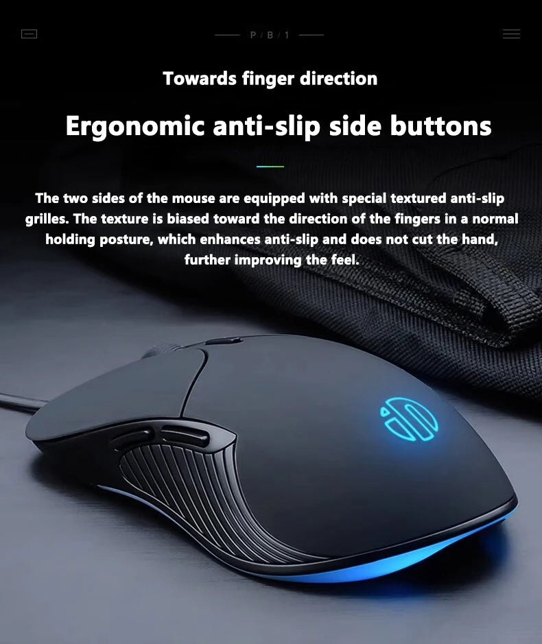 INPHIC B2 USB Wired Mouse, Silent Office Gaming Mouse for PC and Laptops