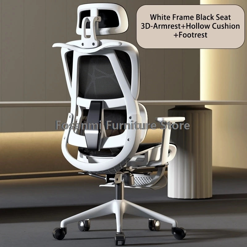 Breathable Mesh Computer Office Chair with Armrest and Lumbar Support Adjustable Ergonomic Desk Chair Home Gaming Headrest Chair