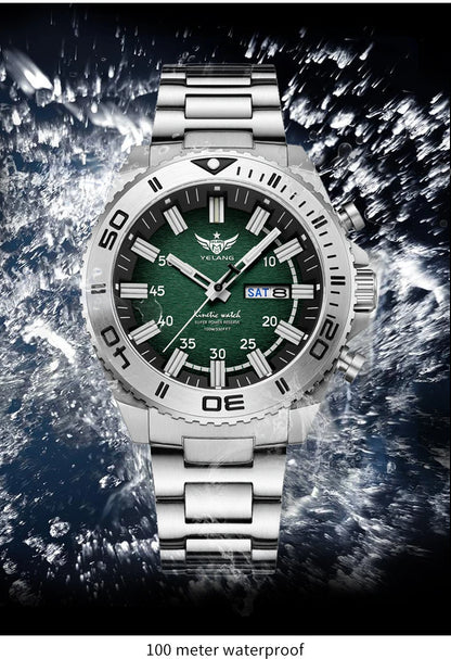 Yelang Watches V1035 44mm Men's Diving Watch Human Kinetic Energy Watch 100m Waterproof Watches Luminous Japan PX83 Sapphire