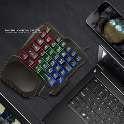 1pc RGB Gaming Keyboard Single Hand Mini USB Ultra-slim Wired 35-Keys One-Handed Backlight Keyboard For Computer PC Laptop