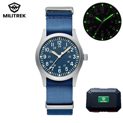 MILITREK 2026 New Military Retro Men's VH31 Quartz Watch 37mm Sapphire Stainless Steel 100m Waterproof C3 Luminous Watch for Men
