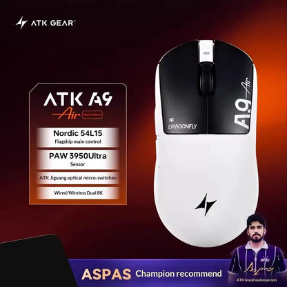 ATK Dragonfly A9 SE Plus Pro Max Ultra Wireless Gaming Mouse NearLink Ultra-lightweight Tri-mode Dual 8K Ergonomic E-sports Mouse