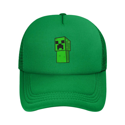 Adult Creepers Zombie Hostile Mob Character Trucker Cap Mesh Baseball Caps Polyester Hat Sun Caps Adjustable Golf Hats Summer