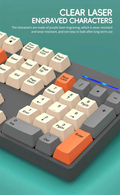 Set inalámbrico de teclado y ratón gaming de oficina NexusClick, ahorro de energía inteligente, tamaño completo, 104 teclas, 1600DPI ajustable, USB para portátil y PC