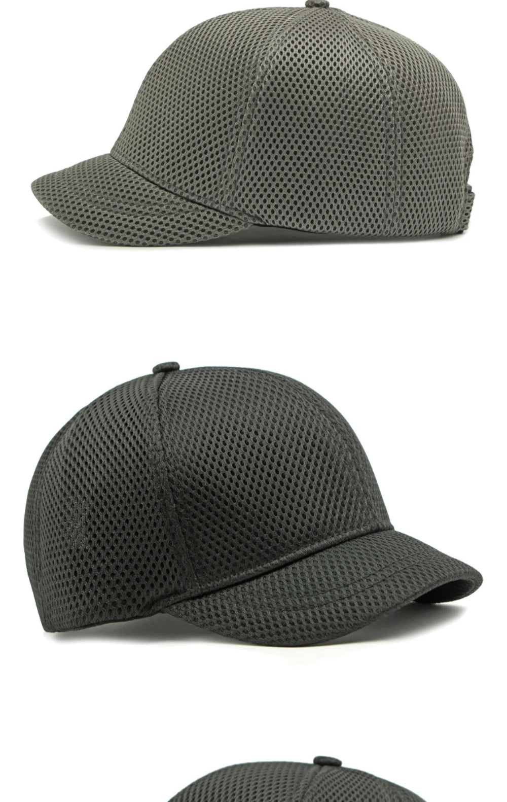 HT4828 5CM Short Brim Baseball Cap Male 6 Panels Baseball Hat Breathable Mesh Trucker Cap Men Women Solid Plain Snapback Cap