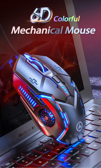 UTHAI G5 Six key 3200DPI wired illuminated gaming mouse, e-sports mechanical mute computer accessories