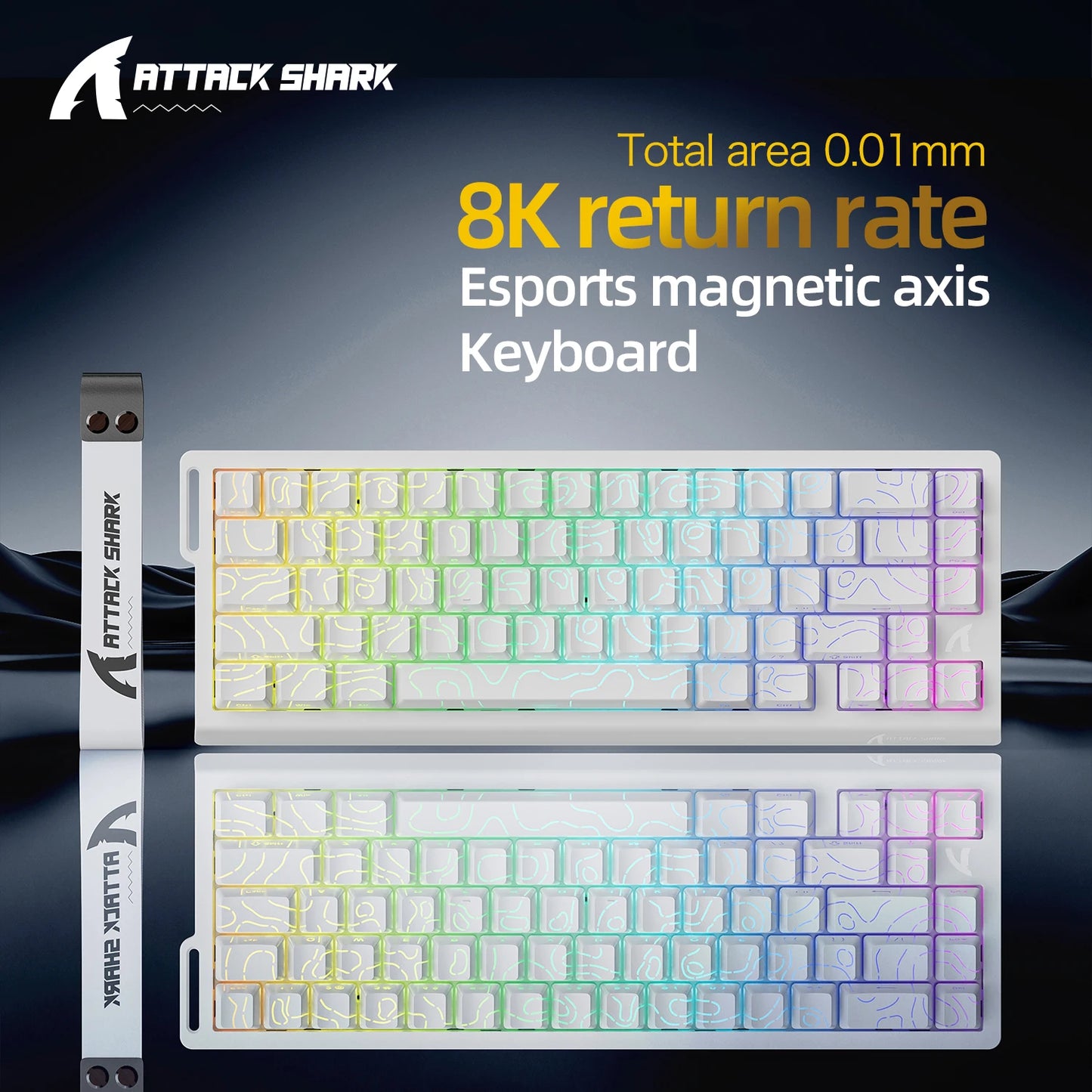 ATTACK SHARK X68HE Magnetic Mechanical Keyboard, 8000Hz Rapid Trigger Gaming Keyboard with Hall Effect Magnetic Switches, SOCD, 0.01mm RT, Wired RGB Keyboard
