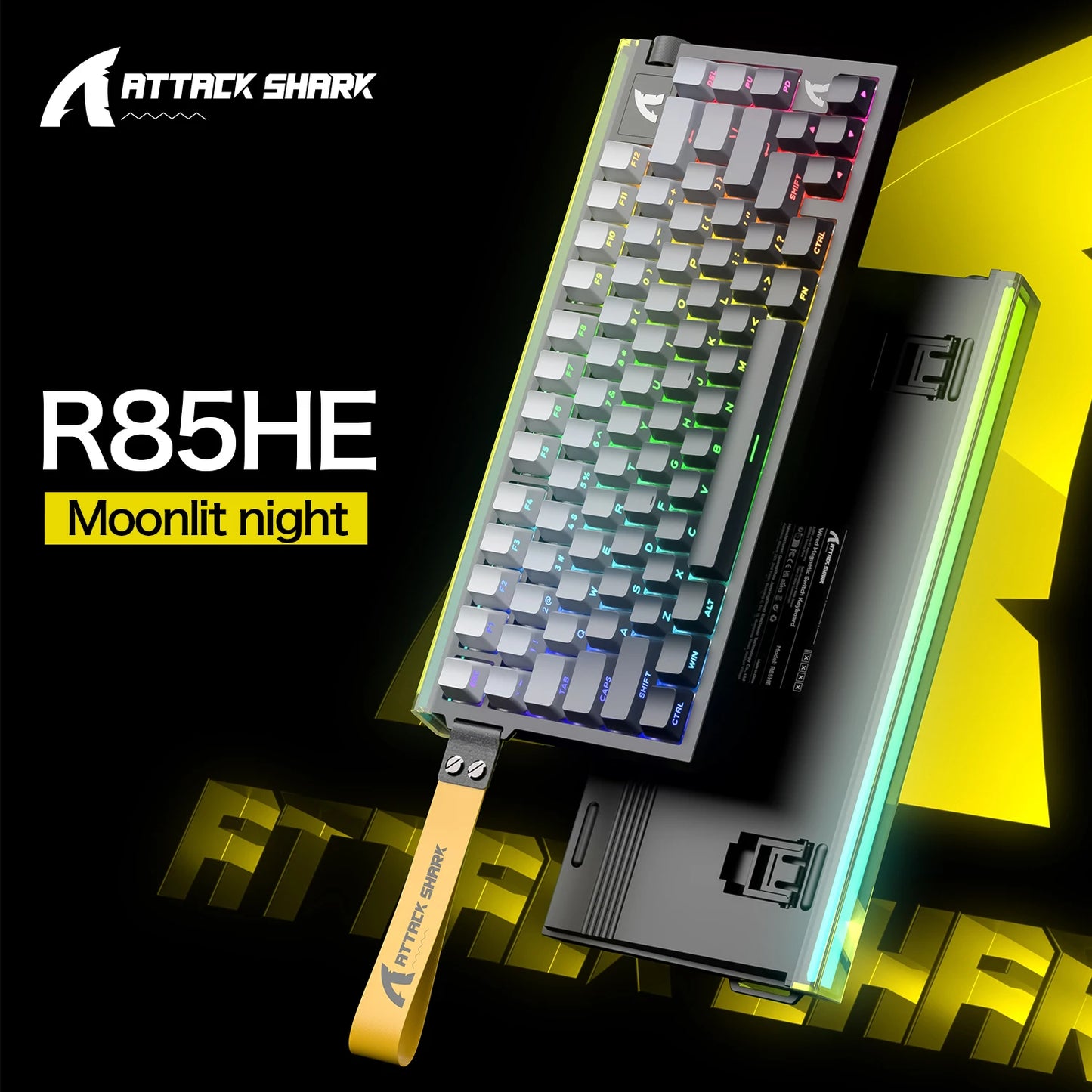 ATTACK SHARK R85 HE 8000Hz RGB Rapid Trigger Keyboard, 0.005mm RT Accuracy Wired Gaming Keyboard, Hall Effect Magnetic Switch