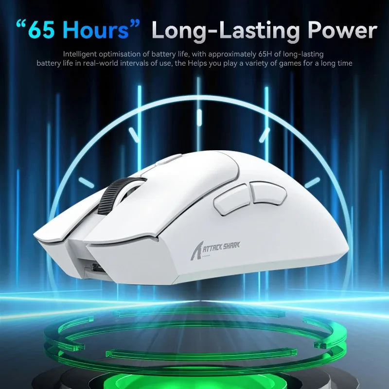 Attack Shark R1 Wireless Mouse for Gaming 1000 Hz PAW3311 Sensor, Rechargeable, Bluetooth Tri-mode, Ergonomic