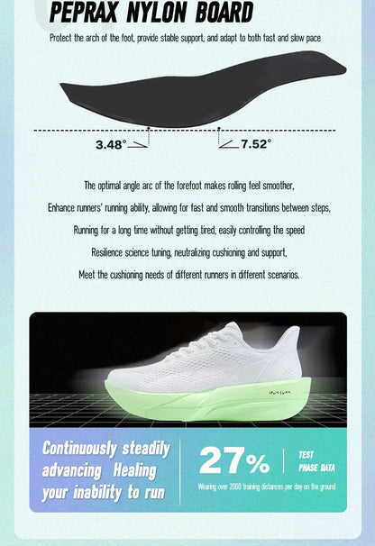 IRUNSVAN Carbonfaser-Sneaker – Laufschuhe für Anfänger und Fortgeschrittene – atmungsaktiv und bequem – Trainingsschuhe mit dicker Sohle – Unisex 130