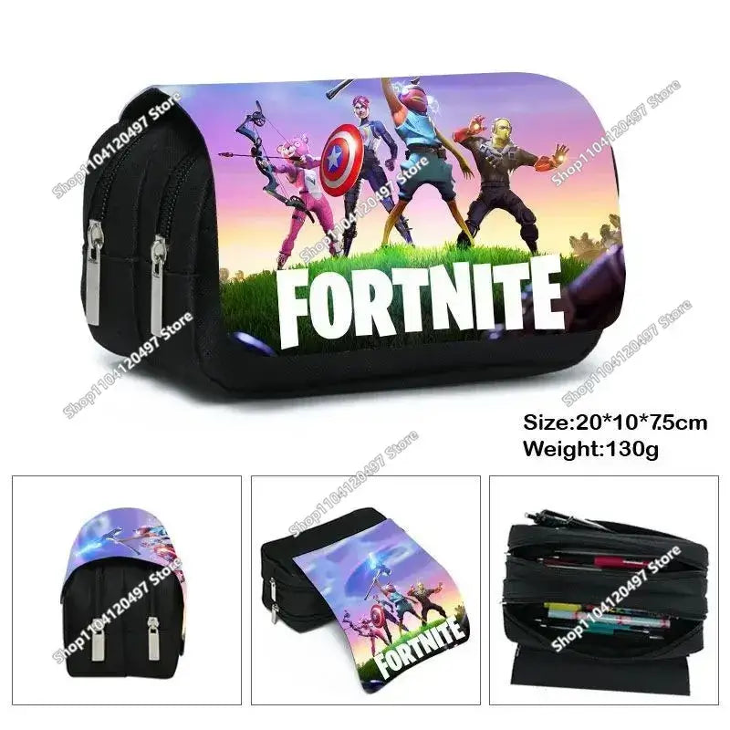 Estojo Escolar Fortnited de Grande Capacidade para Estudantes, Estojo para Lápis Infantil, Bolsa para Canetas, Material Escolar, Bolsa de Papelaria para Rapazes, Presentes Gaming