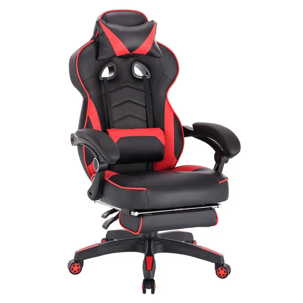 WOLTU Swivel Gaming Racing Chair Desk Office Computer Chair Sports Seat with Headrest Lumbar Cushion Footrest Gamer Chair