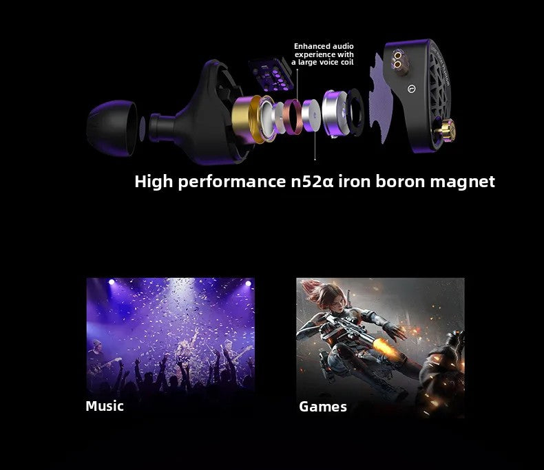 KZ Phantom HiFi Gaming Earphones – Professional Wired In-Ear Gaming Headphones with Custom Tuning Switch, DSP Sound Card, High-Fidelity Audio & Competitive Gaming Sound
