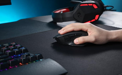 Redragon M656 Gainer Wireless Gaming Mouse, 4000 DPI 2.4GHz Wireless Gamer Mouse with 5 DPI Levels, 7 Macro Buttons, Red LED Backlight