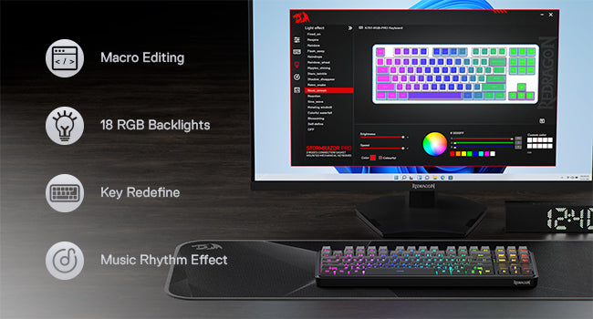 Redragon K707 PRO GB 80% Gasket RGB Gaming 3-Modes Wireless TKL Mechanical Hot-Swap Noise Dampening Keyboard, Mint Mambo Switch
