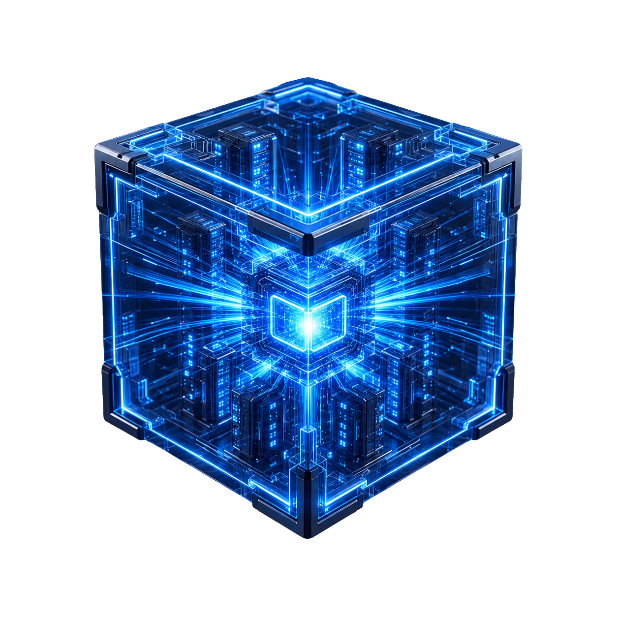 Cube technologique lumineux