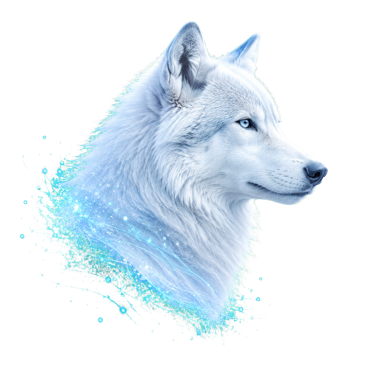 Loup blanc, symbole de protection Fraquane